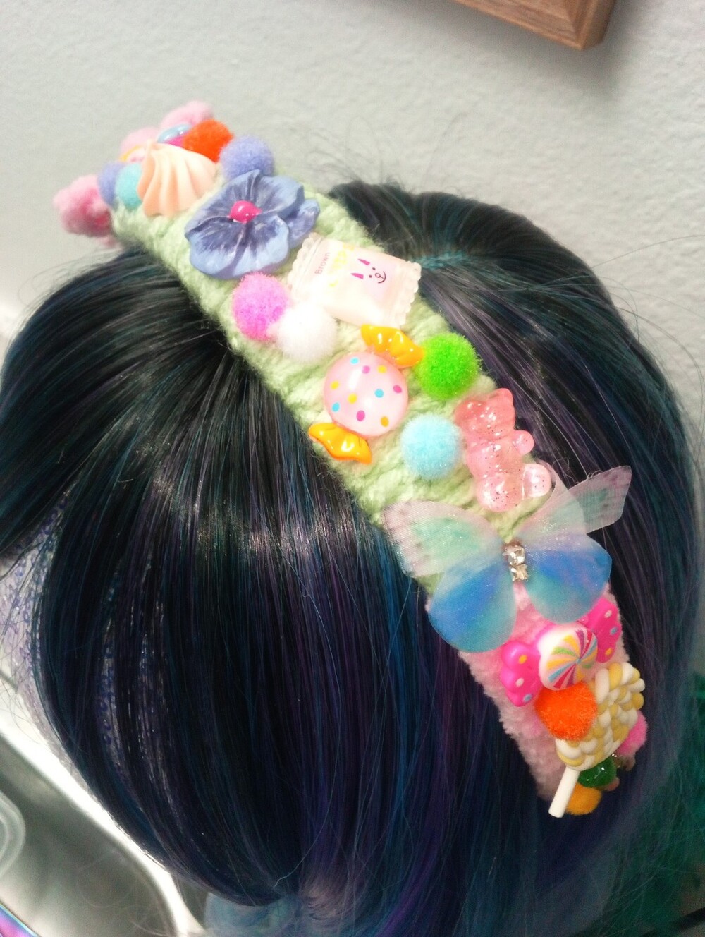 Handmade Colorful Candy & Pom-Pom Headband